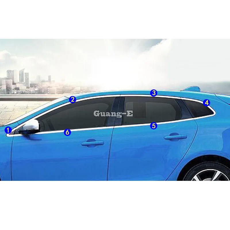 Наклейка для кузова Volvo V40 2013 2014 2015 2016 2017 2018 2019 стеклянная стойка из нержавеющей