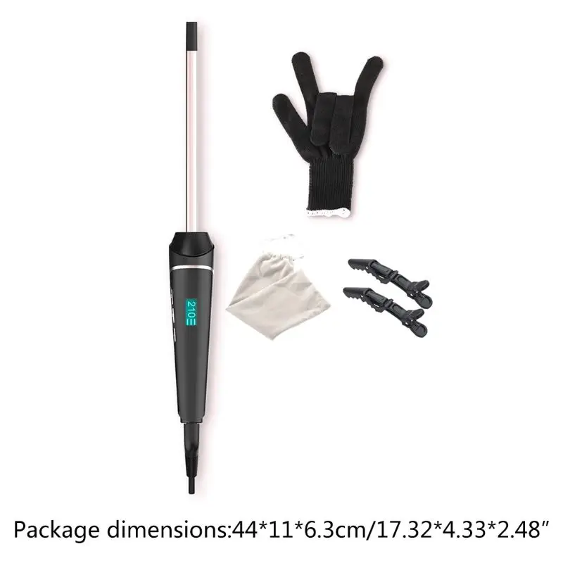

Universal Hair Curler Electroplating Hair Curling Wand with LCD Display Screen