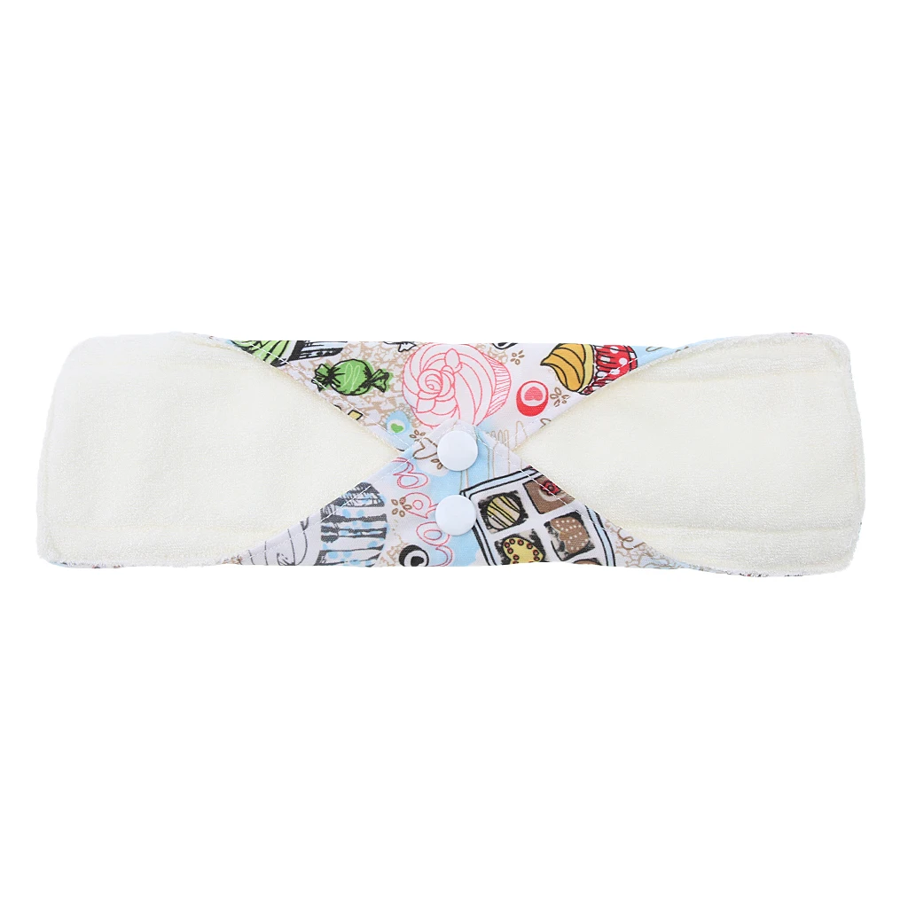 Washable Reusable Cloth Menstrual Pads Cotton Sanitary Napkins Panty Liners for Women Girls Home Travel Use - Random Color