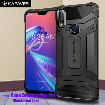 

KAPAVER Black Case For Asus Zenfone Max Pro (M2) ZB631KL Drop Tested Shock Proof Carbon Fiber Armor Back Cove