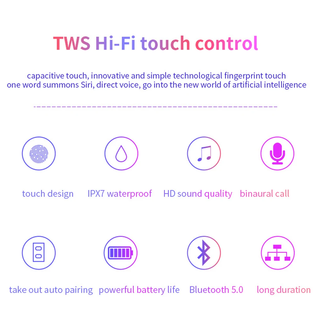 V12, для путешествий, альпинизма, офиса, Bluetooth 5,0, для бега, дома, с сенсорным управлением, для кемпинга, перезаряжаемые, в ухо, спортивные наушники, беспроводные наушники