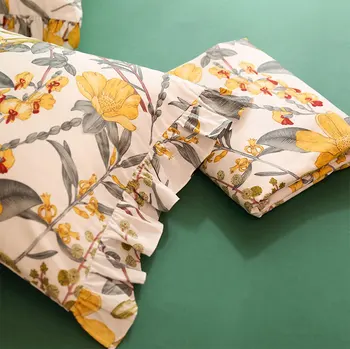 

Romantic pastoral bedding set,retro yellow flower cotton twin full queen king home textile bed sheet pillow case duvet cover