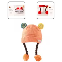 

Comfortable to Wear Woolen Yarn Toddler Baby Girl Beanies Warm Hat with 2 Cartoon Ears for Travel