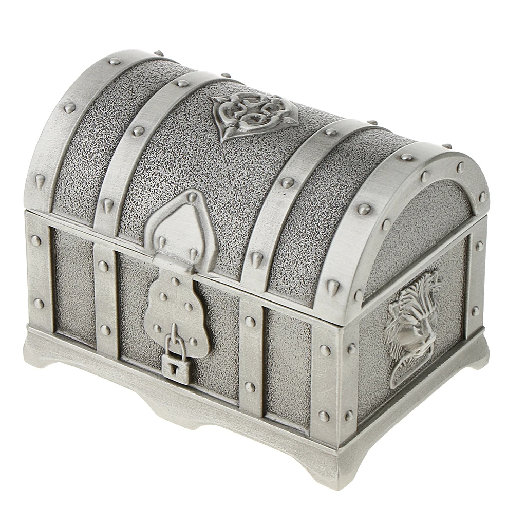 Antique pewter Винтажные металлические ювелирные изделия, маленькие безделушки, нагрудный чехол, органайзер для женщин, коробка для хранения - Цвет: Antique pewter