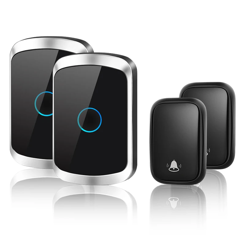 Timbre inalámbrico FA50 autoalimentado, campanilla resistente al agua, sin batería, color negro, EU, US, UK