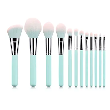 

12PCS Makeup Brushes Set Blue Handle For woman Powder Foundation Blending Eyebrow Brush Facial Make Up brush tools T12071