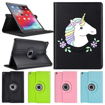 

360° Rotatable Leather Back For iPad Mini 5 Case Rainbow Unicorn Protective Cover Funda iPad 7th Generation Case Pro 12 9 2020