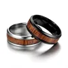 AsJerlya 316L Stainless Steel Finger Rings Durable Vintage Titanium Stainless Steel 8mm Ring Wood Grain Ring Jewelry For Men 4