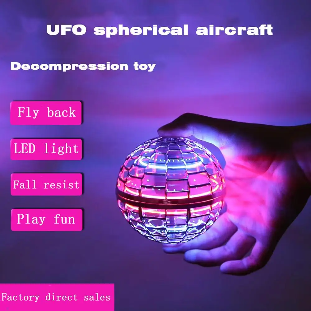 YUSOUWEY Juguete Volador Que Reproduce Magia con tecnología Flynova Flying Orb Ball Flynova Pro Hand Spinner Drones Ball Boomerang Fly Spinners Soring Fly Orb Nova Blue Hover UFO Drone Space