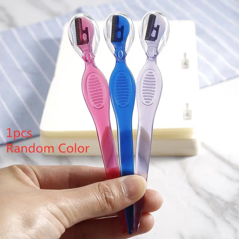 1pcs random 1 шт. портативная Женская бритва для лица, триммеры для бровей, лезвия, бритва, 3 цвета - Цвет: 1pcs random