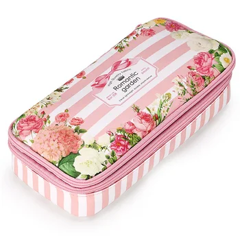 

bon208 Floral Pencil Case with Compartments -High Capacity Double Layers Pencil Pouch Stationery Organizer Multifunction Cosmeti