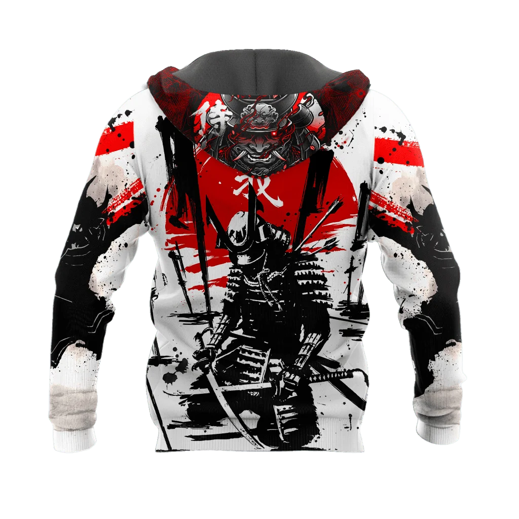 Oni Mask Samurai Tattoo 3D Printing Autumn Fashion Men Hoodie Unisex Hooded sweatshirt Street Casual Jacket Tracksuit DW697