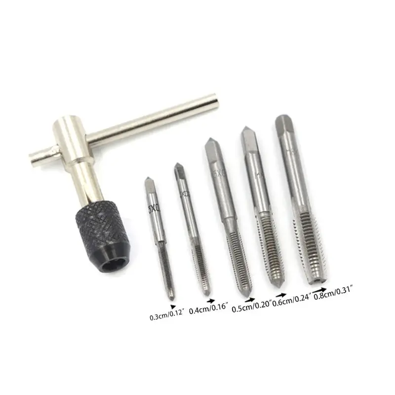

Adjustable T-Handle Ratchet Tap Holder Wrench Tapping Threading Tool Set M3-M8