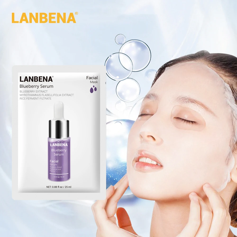

LANBENA Blueberry Face Mask Skin Care Shrink Pores Anti Acne Repair Skin Nutrition Inhibits Oxidation Elastic Skin Plant Extract