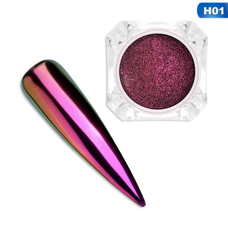 0.3g Chameleon Nail Art Glitters Magic Mirror Powder Chrome Pigment Manicure Nails Tips Decoration UV Gel Polish New Laser Dust