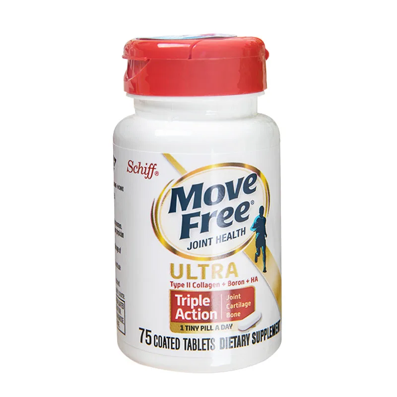 Move Free, ультра Тип II, коллаген, гиалуроновая кислота, бора, Трип, 75 шт