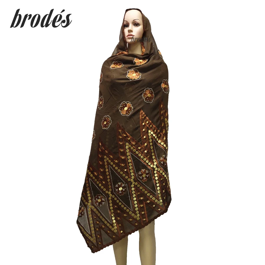 LH113-10 Африканский женский шарф, хиджаб, 21 шарфы разных цветов 210*110 см, вышитые шали LH113 - Цвет: LH113-10