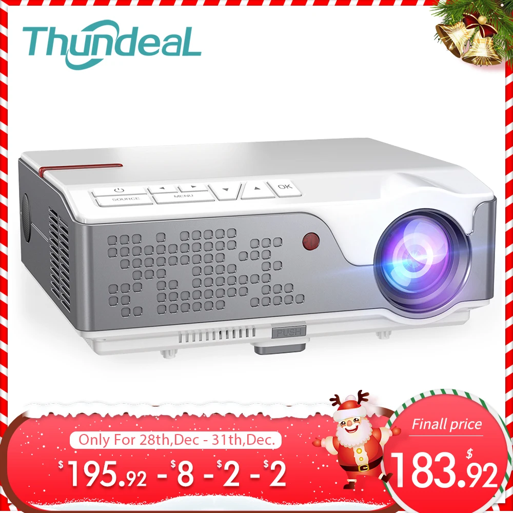 Thundeal TD96 1080P Mini portatil projector full hd com 7000 lumens 3d android video led projetores de home beamer cinema em casa wifi proyector smartphone para epelhamento celular sincronização Oferta-0