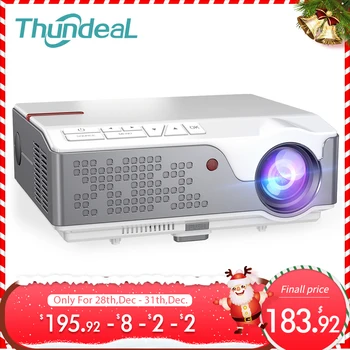 Thundeal TD96 1080P Mini portatil projector full hd com 7000 lumens 3d android video led projetores de home beamer cinema em casa wifi proyector smartphone para epelhamento celular sincronização Oferta