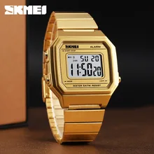 Skmei Ретро Юго-Восточной Азии маленькие золотые настольные уличные водонепроницаемые часы мужские модные и спортивные электронные часы