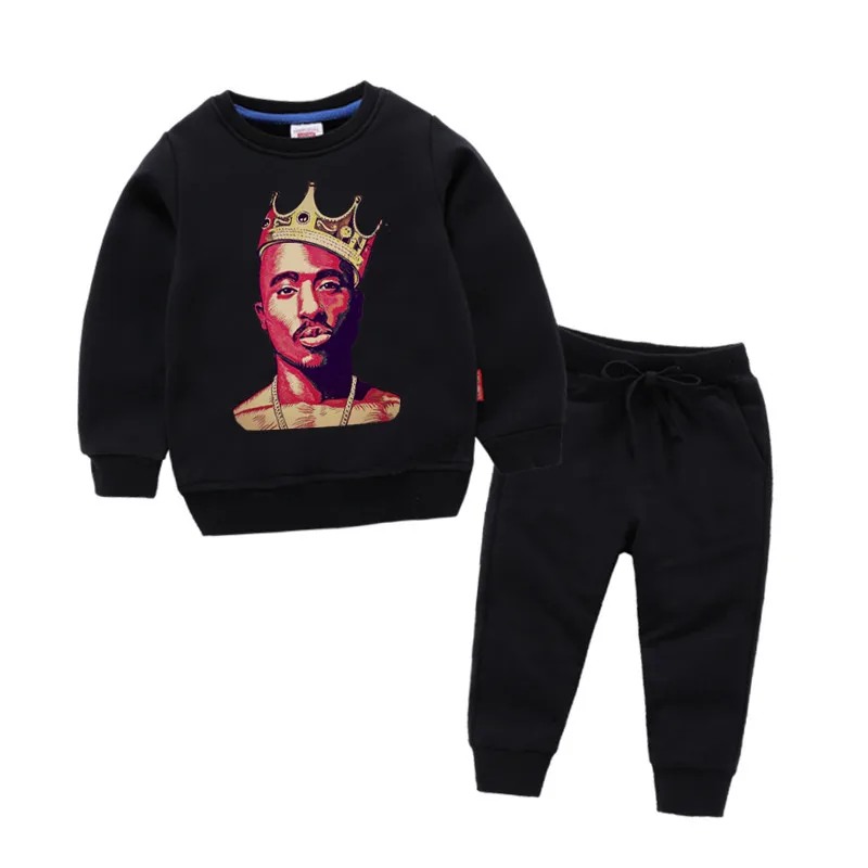 Детские хлопковые толстовки с капюшоном в стиле хип хоп принтом 2pac хлопковый