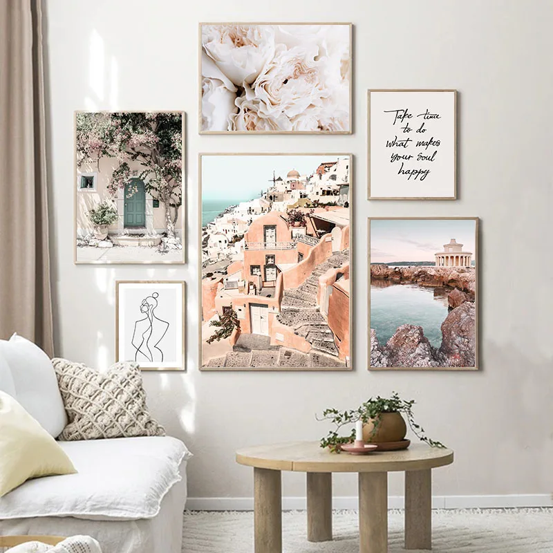 

Greece Aegean Sea Sunrise Landscape Canvas Painting Scandinavian Poster Nordic Wall Art Print Photography Decoration Picture