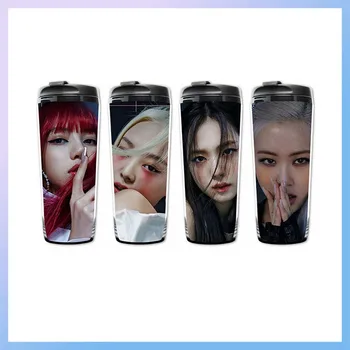 

New Kpop JISOO ROSE LISA JENNIE HOW YOU LIKE THAT Curve Cup Image Coffee Mug Tea Cup Portable Bottles 350ML Top Quality 6*7*18CM