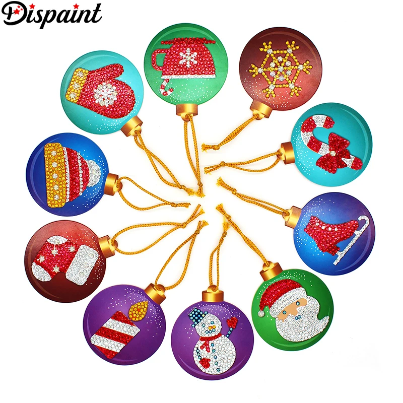 GS03 Dispaint 10 шт. DIY бриллиантовый рисунок Рождество дерево кулон сверла специальной формы рождественская Алмазная вышивка украшения для дома - Цвет: GS03