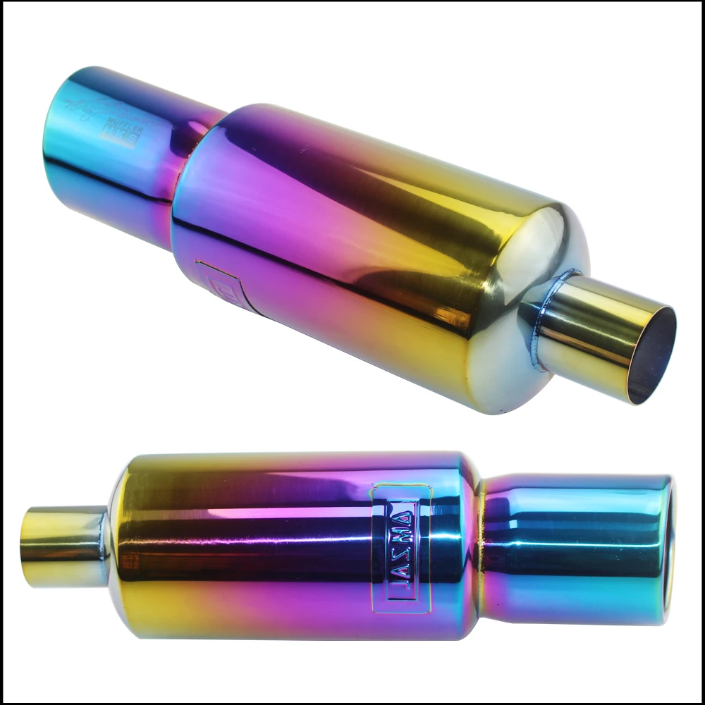 Car motorbike Exhaust System exhaust pipe Muffler Tip Universal Stainless steel OD 51MM 57MM 63MM outlet 89mm Silencer tail pipe Exhaust Muffler Tip Exhaust Pipe Muffler Exhaust Trim Pipe