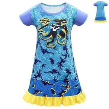 Новинка; Пижама для девочек; ночная рубашка; Пижама принцессы; платье для детей; 3 Falbala; ночная рубашка; одежда для сна с героями мультфильмов; ночная рубашка с принтом