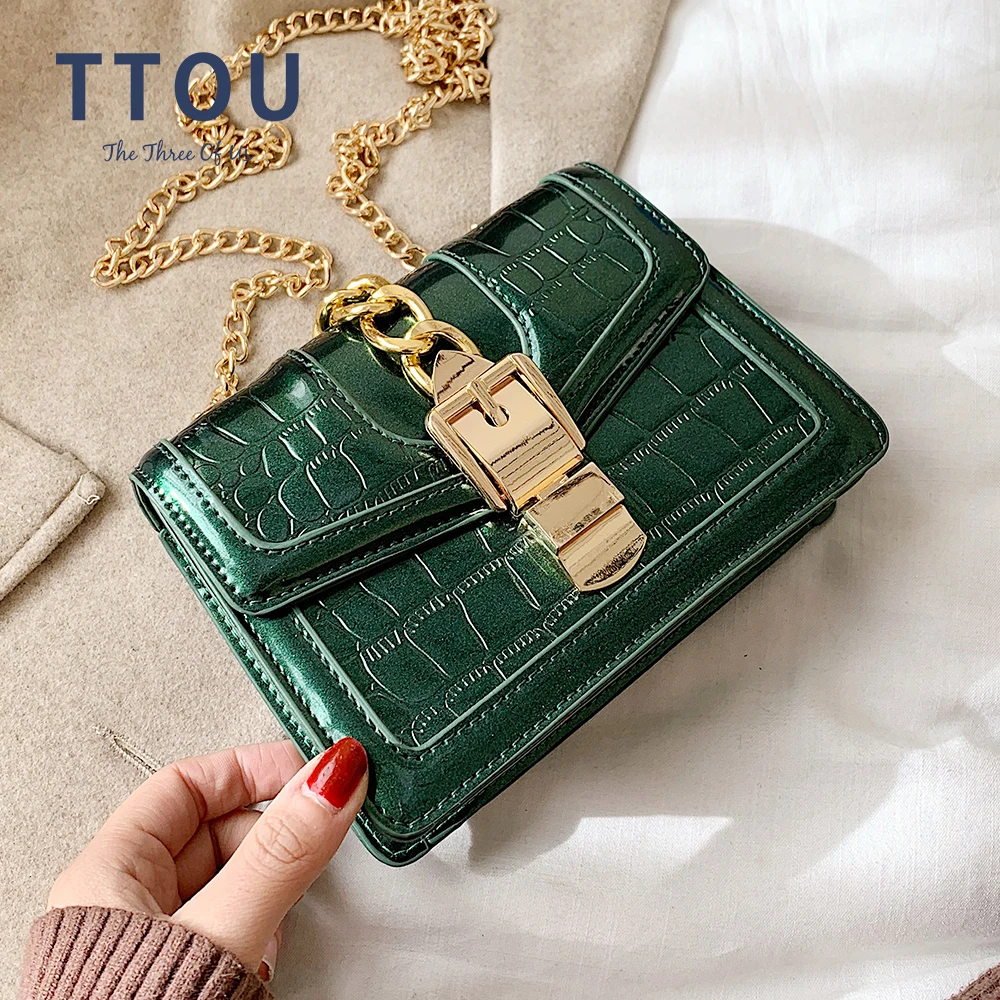 Crocodile Pattern Crossbody Bags for Women Chain Messenger Bag Pu Leather Luxury Handbags Designer Shoulder | Багаж и сумки
