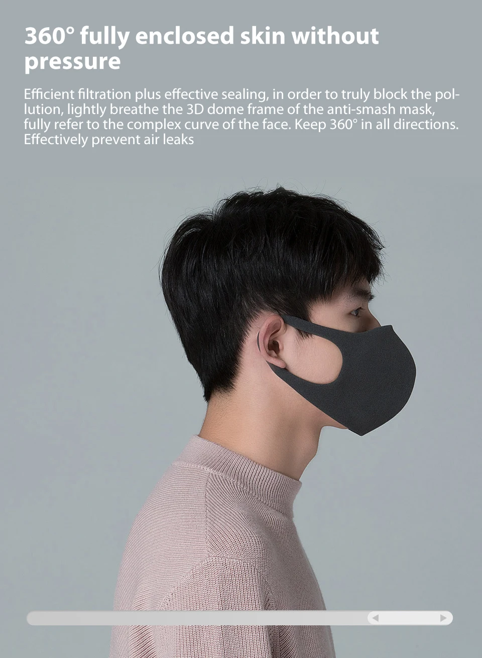 Xiaomi Mijia Smartmi Filter Mask Block 97% PM 2.5 with Ventilating Valve Long-lasting TPU Material 3 PCS Filter Mask Smart Home (11)