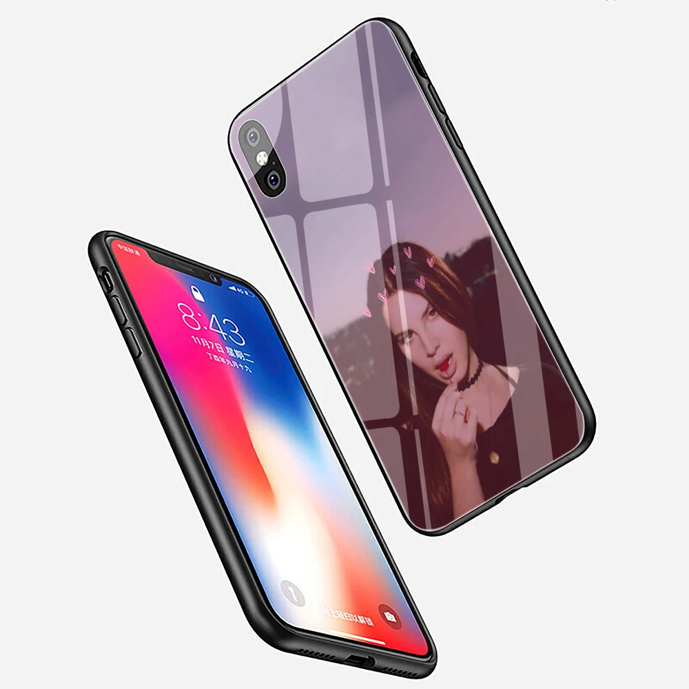 EWAU Lana Del Rey чехол из закаленного стекла для телефона для iphone 5 5s SE 6 6s 7 8 plus X XR XS 11 Pro Max