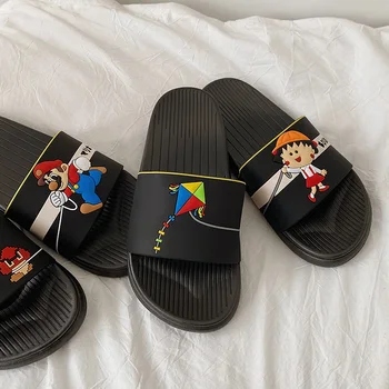 

Summer Unisex Slides Flat Slippers Slip on Male Beach Shoes Colorful Fashion Sandals Flip Flops Zapatillas Mujer Drop Shipping