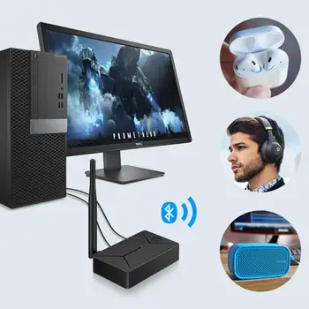 

Bluetooth 5.0 Audio Transmitter Wireless Adapter For Home TV to Wireless Headphone Speaker with Optical/Coaxial/AUX Interface