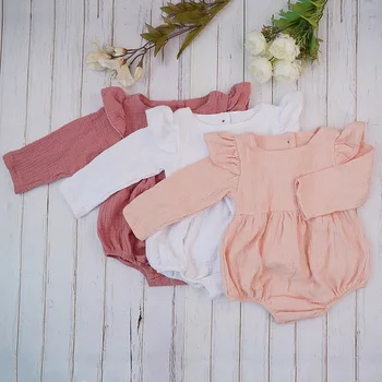 

Melario Baby Girl Clothes New Kids Ruffle Romper Jumpsuit Cute Long Sleeve Playsuit for Newborn Bodysuit With Hat 3M