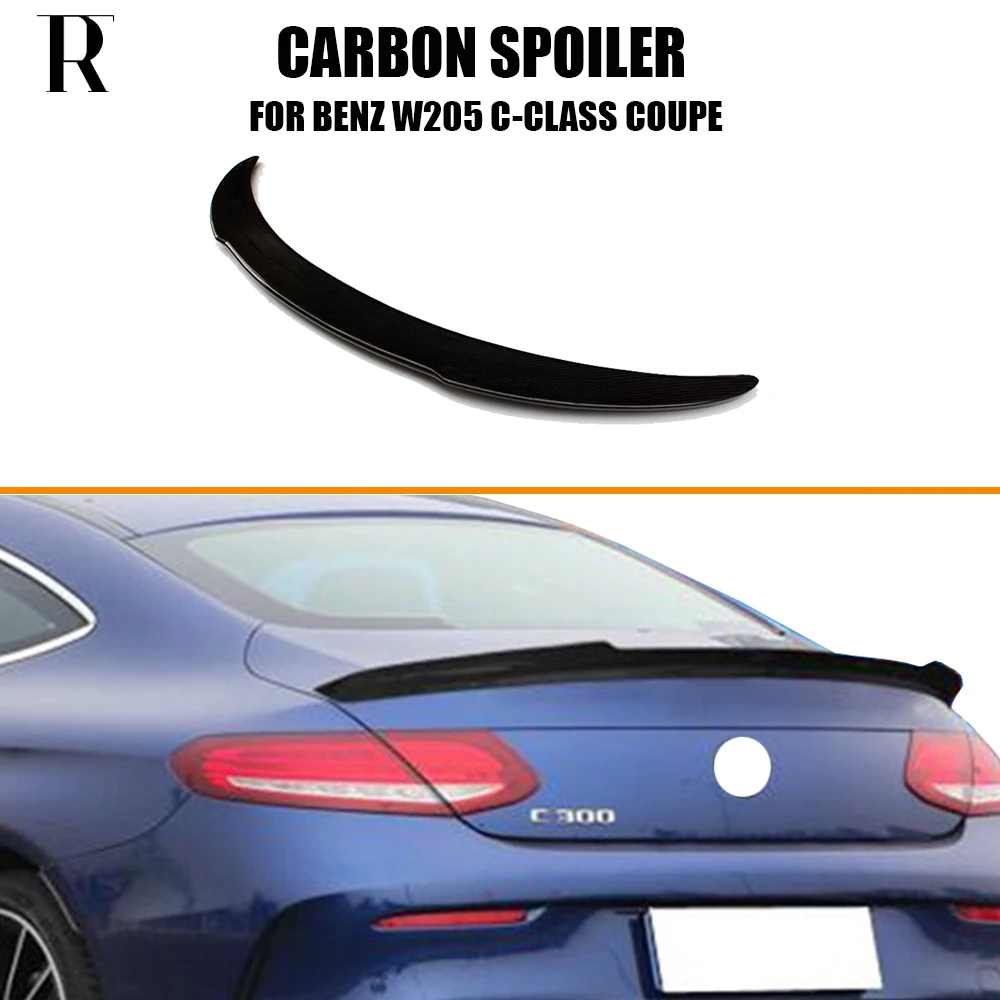 Carbon Fiber Trunk Spoiler Wing AMG Style For 15-21 Mercedes Benz W205 C63 Coupe 