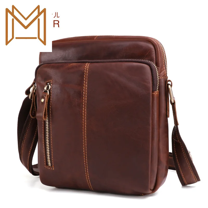 

Man Single Shoulder Package Male Package Leisure Time Genuine Leather Oblique Satchel Head Layer Cowhide Trend Man Bag