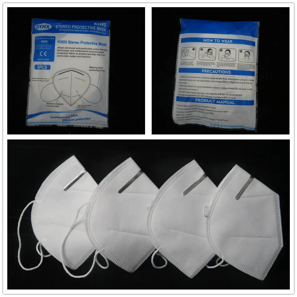 

100pcs/2000pcs KN95 Stereo Protective Mask Dustproof Anti-fog And Breathable Face Masks 95% Filtration Features as N95 FFP2