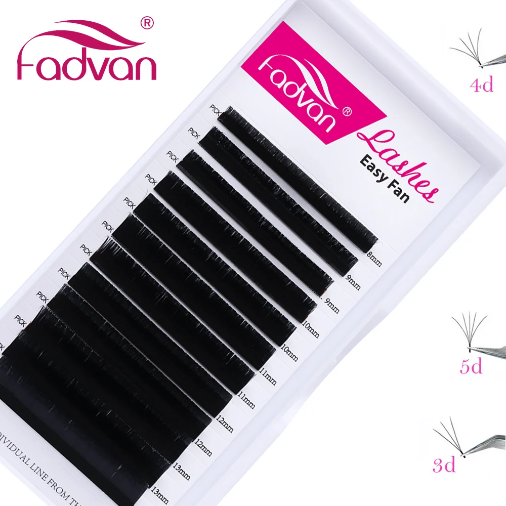 Искусственная норка Макияж ресницы Fadvan Easy веер наращивание ресниц DIY 2d/3d/4d/5d/6d...10d
