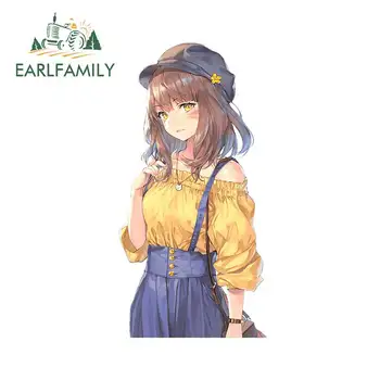 

EARLFAMILY 13cm x 6.5cm for Anime Drawing Cute Girl Auto Decal DIY Vinyl Car Wrap Custom Printing Occlusion Scratch Car Stickers