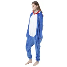 Blue Dink Women's Pajamas Onesie Stitch Sleepwear Pajamas Flannel Mother Kids Family Clothing Set Baby Pijama Winter 2021 Animal