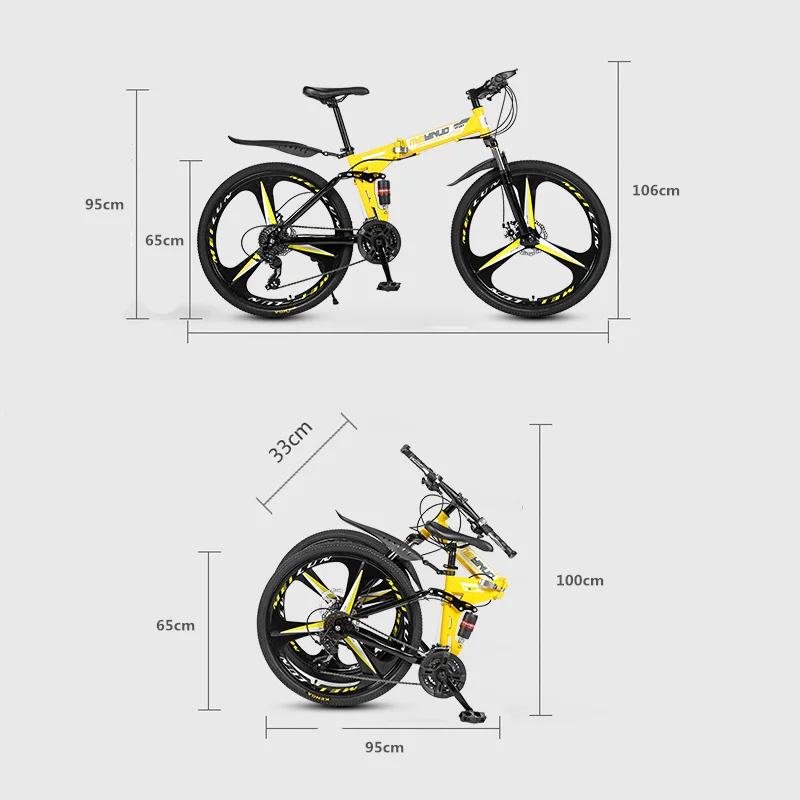 Mountain Bike Folding Foldable Mountain Bicycle 26 inch adult bike 21 24 27 Speed Student bike Bicycle