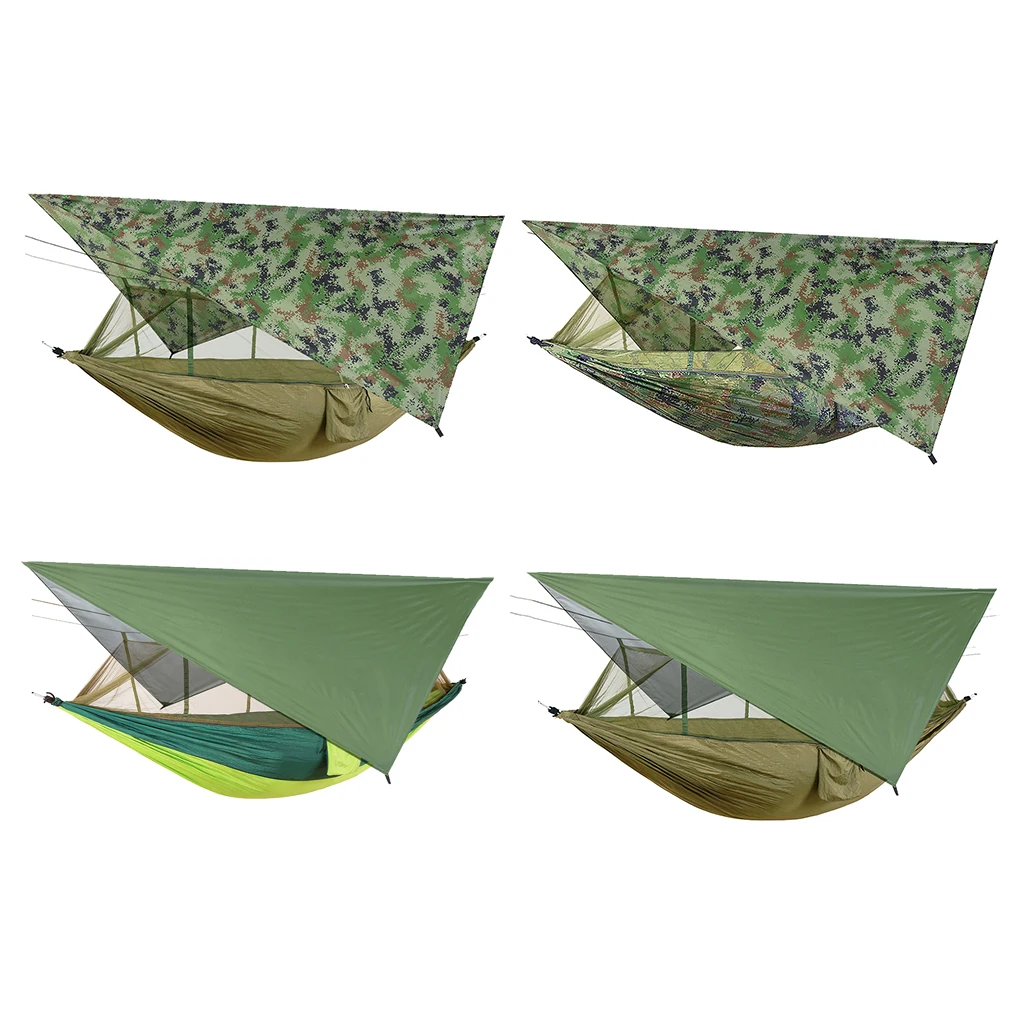 Outdoor Camping Hammock Swing Sleeping Tent Bed with Mosquito Bug Net and Waterproof Fly Tarp for Hiking Yard Backpacking | Спорт и