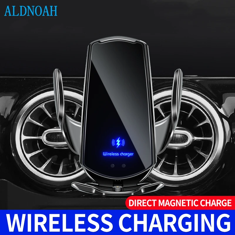

ALDNOAH 15W Fast Wireless Car Charger For iPhone 12 11 Pro XS Max X 8 Samsung S21 S20 S10 Automatic Clamping Car Phone Holder