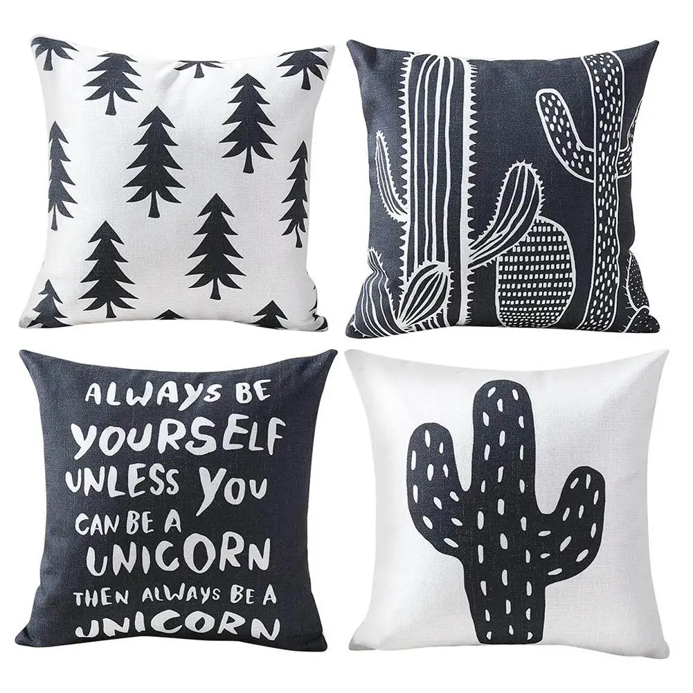 Чехол для подушки с изображением мультяшного кактуса медведя елки дивана