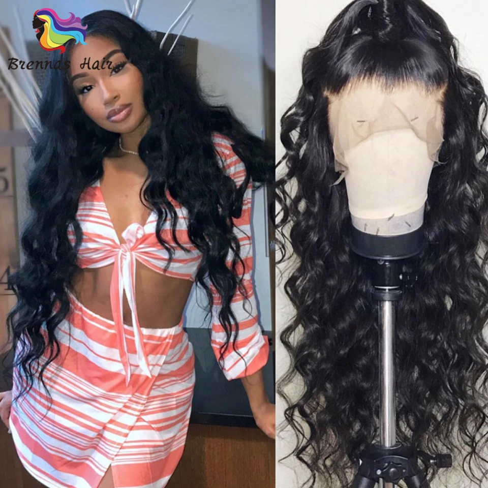 

Peruvian Loose Wave Wig Bleached Knots 13x4 lace front wigs baby hair Brazilian human natural color for women non Remy hair