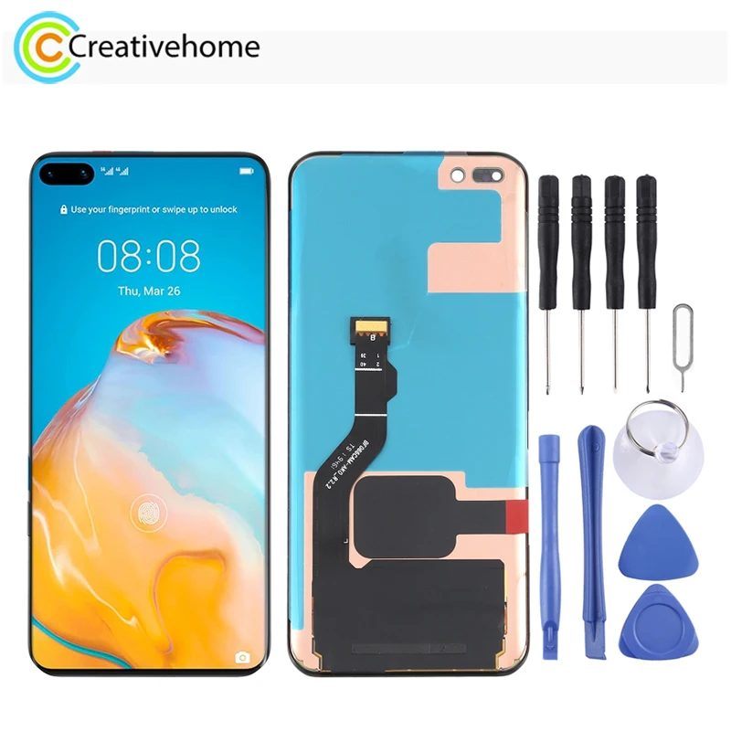 

LCD Screen and Digitizer Full Assembly for Huawei P40 Pro, LCD Screen and Digitizer Full Assembly with Frame for Huawei P40 Pro