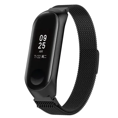 Магнитный браслет ремешок для Xiaomi mi 3 4 металлический Смарт-браслет mi Band мужские браслеты из нержавеющей стали ремешок для mi Band 3 4 - Цвет: Magnet Black