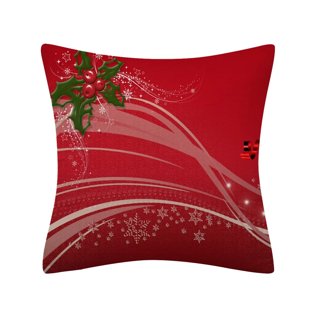 Рождественский Чехол на подушку с принтом дерева Красные Блестки диван из полиэстера бросок наволочка для дома Декор cojines decorativos para sof - Цвет: C